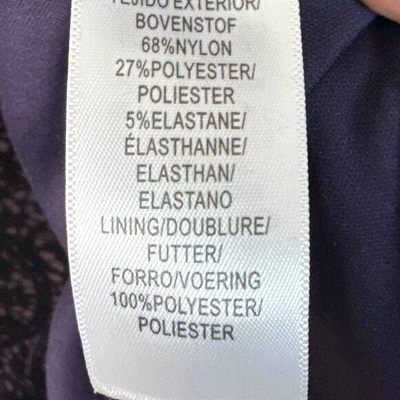 Adrianna Papell Dress Velvet Burnout Purple Tonal Geometric Size 10 Whimsigoth - Picture 8 of 9